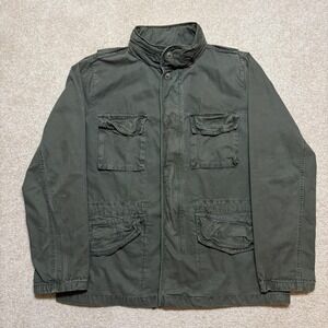 Gap Military Jacket Mens Large Green Fatigue Field Utility Hooded Canvas M-65